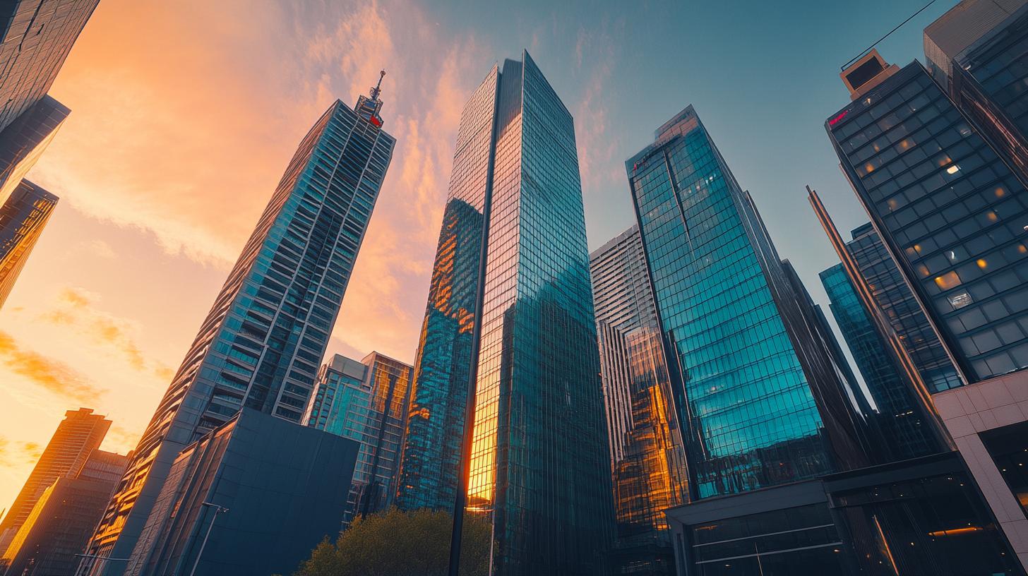 Melbourne city skyline at dusk